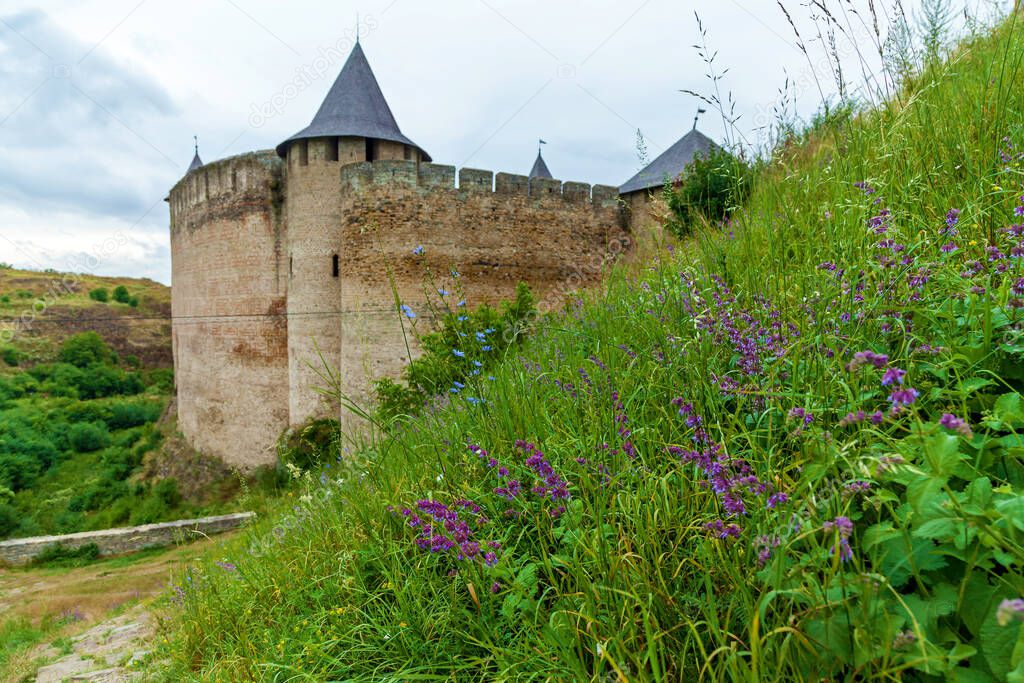 Khotyn fortress of the X XVIII centuries with a fortification complex, One of the seven wonders of Ukraine located on the right bank of the river. Dniester in the city of Khotyn.