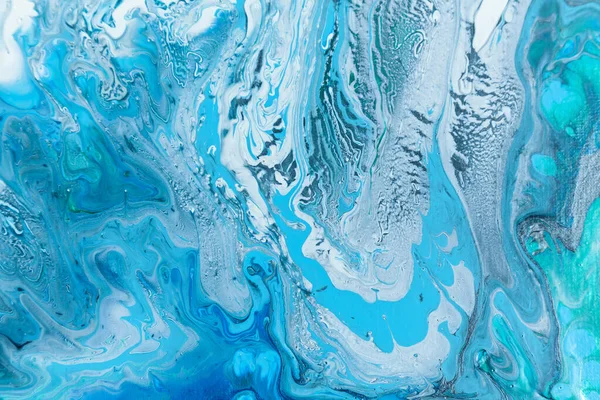 Akrylowe Ręcznie Robione Tło Niebiesko Białych Kolorach Streszczenie Kolorowe Tekstury — Zdjęcie stockowe