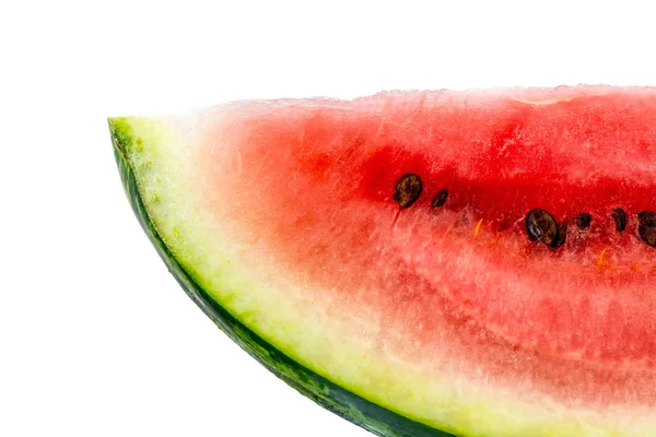 Beyaz bir arka plan üzerinde izole karpuz dilimi portre