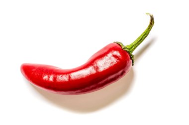 Beyaz arka plan üzerinde izole chili biber portre