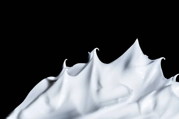 White cosmetic cream close-up macro texture background isolated on black — Stock Photo, Image