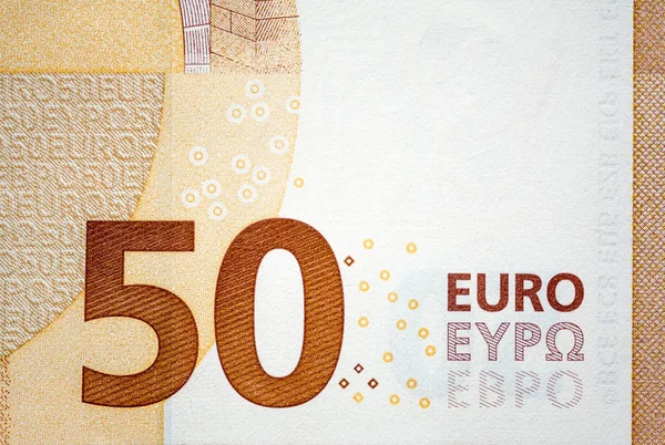 50 Eurobankbiljet close-up macro textuur achtergrond — Stockfoto