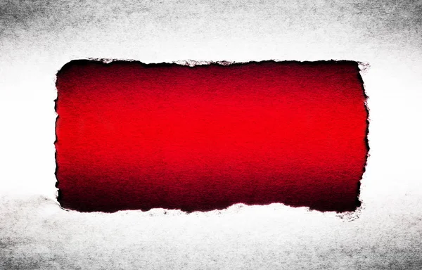 引き裂かれたエッジを持つヴィンテージ紙の穴閉じるとともに赤いビブラー — ストック写真