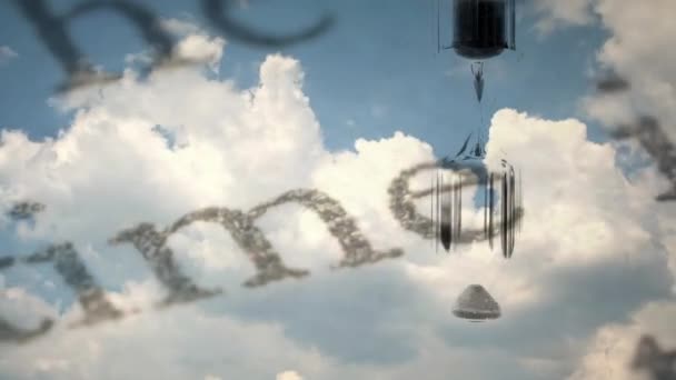 Kreative Zeitrahmen Video Von Sich Bewegenden Wolken Und Sanduhr Nahaufnahme — Stockvideo