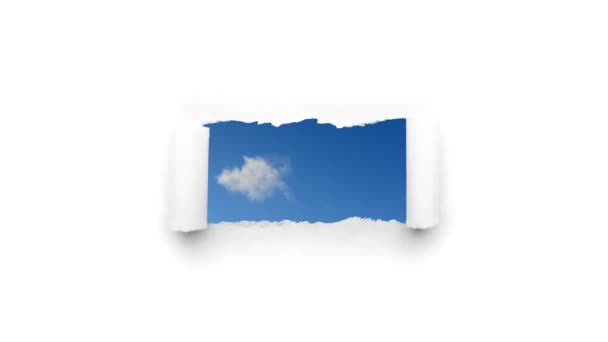 Criativa Tempo Voltas Vídeo Nuvens Movimento Rápido Céu Azul Que — Vídeo de Stock