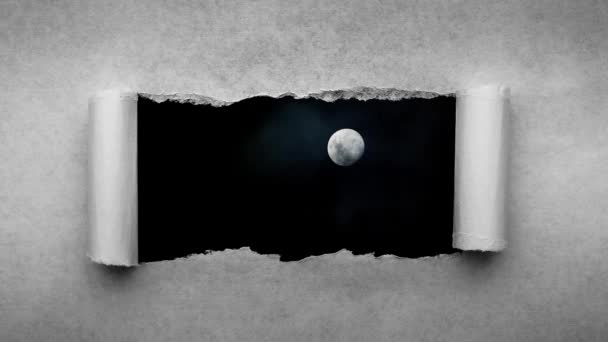 Creativo Tiempo Vueltas Vídeo Una Luna Llena Brillante Cielo Nocturno — Vídeo de stock