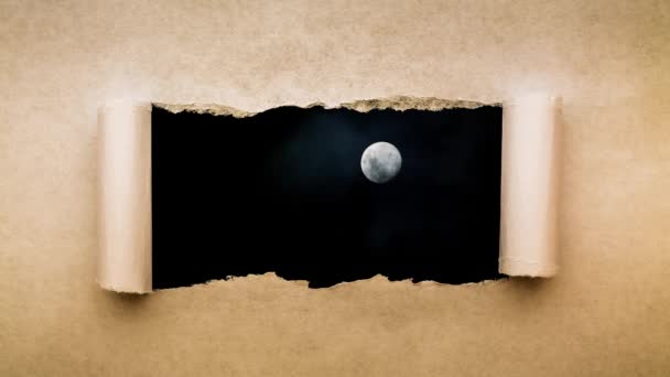Criativa Tempo Voltas Vídeo Uma Lua Cheia Brilhante Céu Noturno — Vídeo de Stock