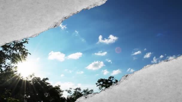 Креативное Время Выкладывает Видео Быстро Движущихся Облаков Голубом Небе Закате — стоковое видео