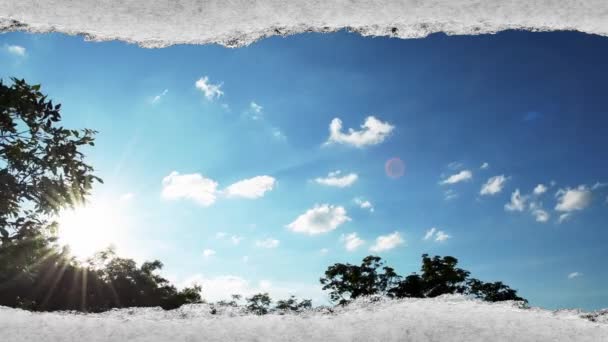 Креативное Время Выкладывает Видео Быстро Движущихся Облаков Голубом Небе Закате — стоковое видео
