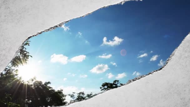Tempo Criativo Voltas Vídeo Nuvens Movimento Rápido Céu Azul Pôr — Vídeo de Stock