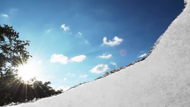 Creative Time Laps Video Fast Moving Clouds Blue Sky Sunset — Stock Video