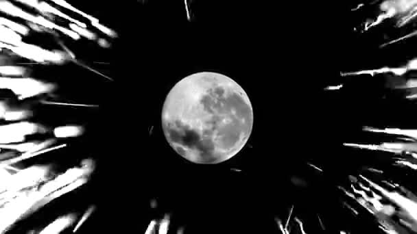 Hyper Saut Dans Espace Travers Les Étoiles Pleine Lune Texture — Video