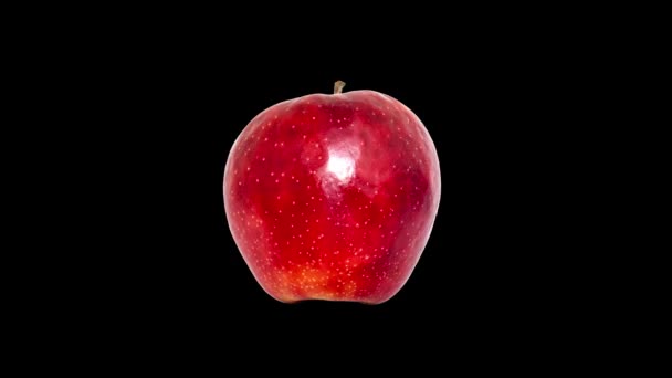 Creative Стоп Відео Руху Зеленого Червоного Яблука Крупним Планом Швидко — стокове відео