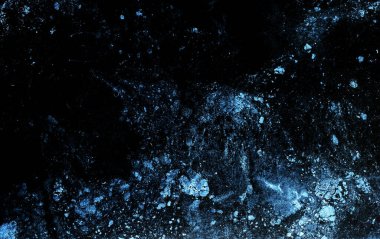 Mavi yıldızlı, nebula ve asteroitli soyut uzay arkaplanı. Yıldız alanı. Güzel bir alan arkaplanı. Büyük resim.