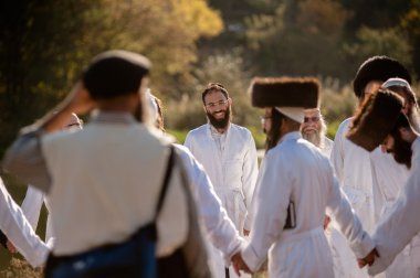 Celebrating Rosh Hashanah in Uman clipart