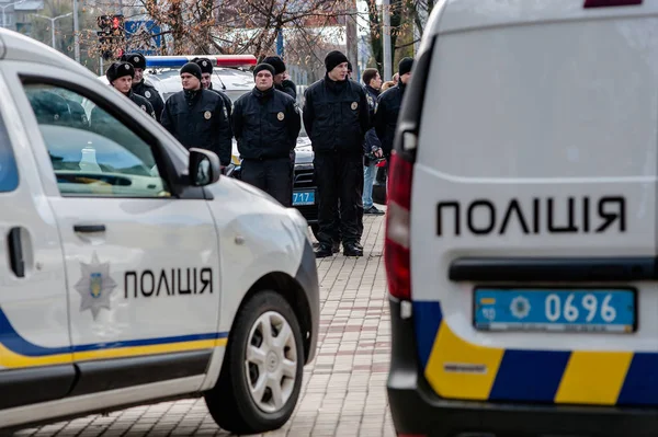 La Misión Asesora de la Unión Europea dona cámaras de control a la policía regional de Kiev — Foto de Stock