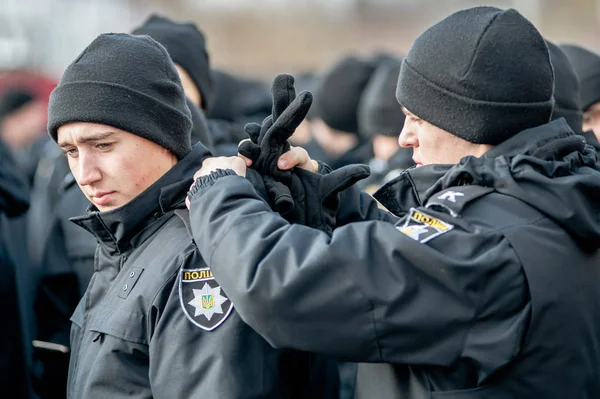 Ceremonii otwarcia pomnika policjanta — Zdjęcie stockowe