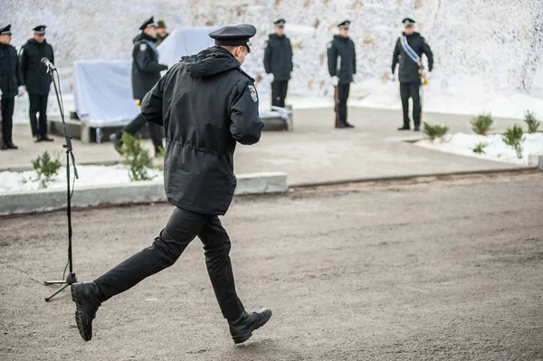 The opening ceremony of the memorial to policeman — Stock Photo, Image