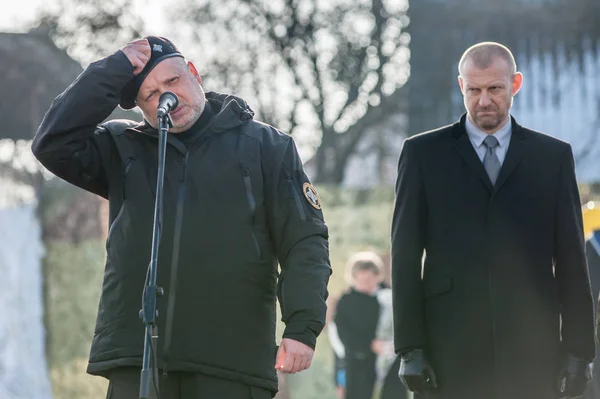 The opening ceremony of the memorial to policeman — Stock Photo, Image