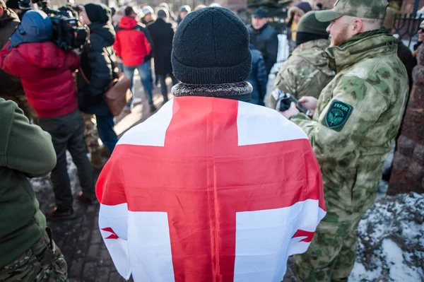 Акція протесту під суд Києва Аппель — стокове фото