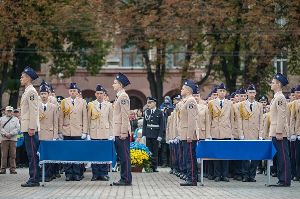 Ottobre 2017 Kiev Ucraina Cadetti Dell Accademia Nazionale Degli Affari — Foto Stock