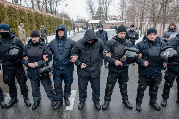 Février 2018 Région Kiev Ukraine Manifestation Sous Résidence Petro Porochenko — Photo