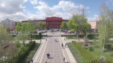 Kiev manzara havadan görünümü. Açık havada. Bahar sahne.