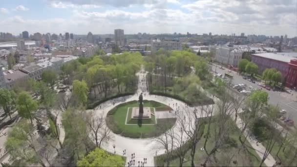 Aerial View Kiev Landscapes Clear Weather Springtime Scene — Stock Video