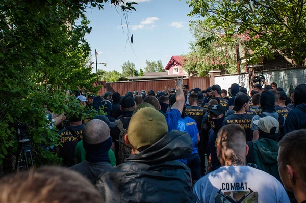 Maio 2018 Região Kiev Ucrânia Confrontos Entre Ativistas Ucranianos Extrema — Fotografia de Stock