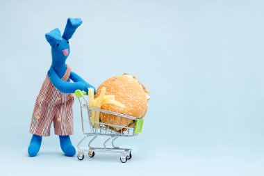 Burger ile fotoğraf tavşan