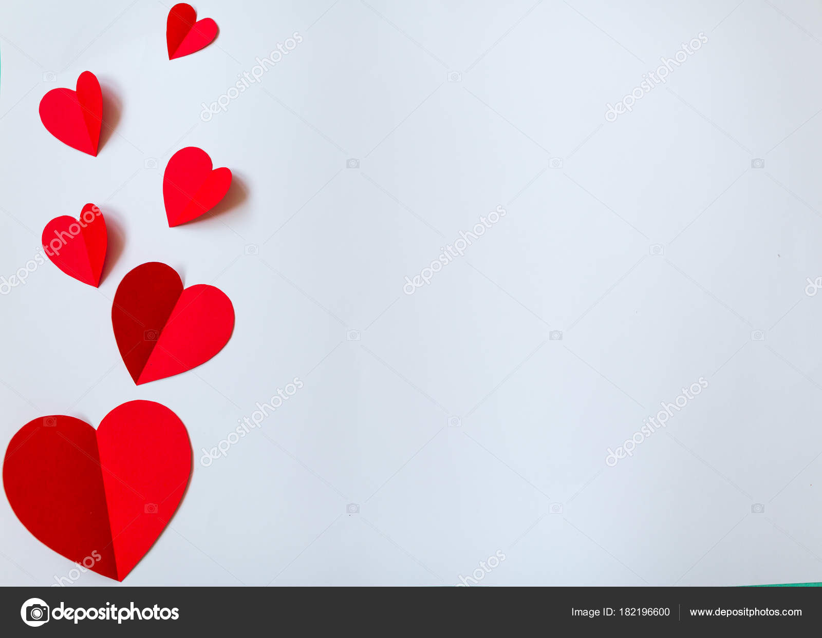 Red Paper Hearts Isolated On White Background Stock Photo, Picture