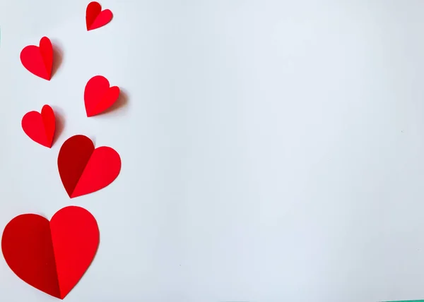 Corazones Papel Creativos Corazón Papel Rojo Aislado Sobre Fondo Blanco — Foto de Stock
