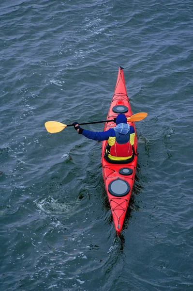 Kayak de invierno en el río en Ucrania 15 — Foto de Stock