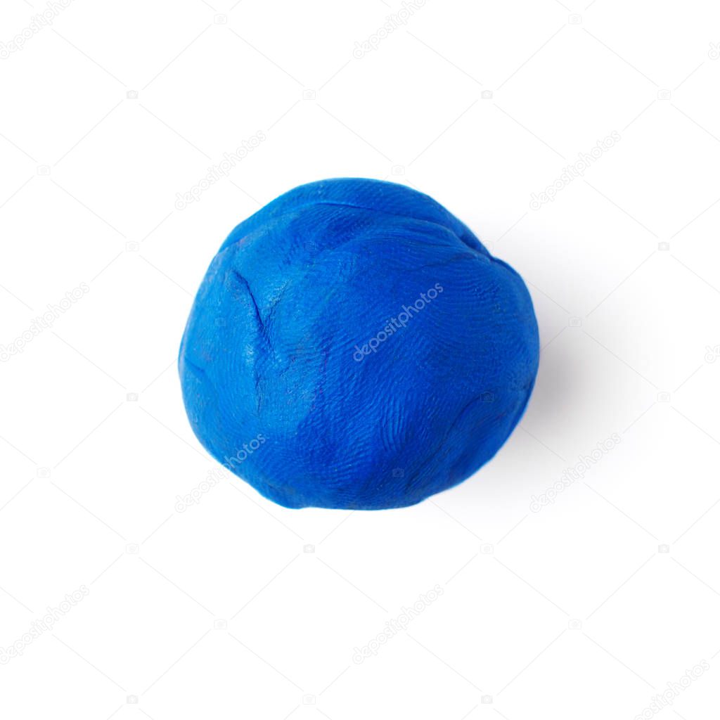 blue piece of plastic on a white background
