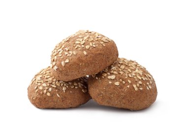 Mısır gevreği yağmurlama ile üç taze kahverengi buns