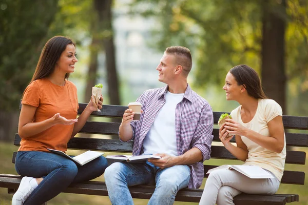 Studenti in parco — Foto Stock