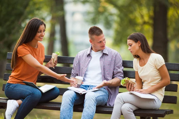 Studenti in parco — Foto Stock