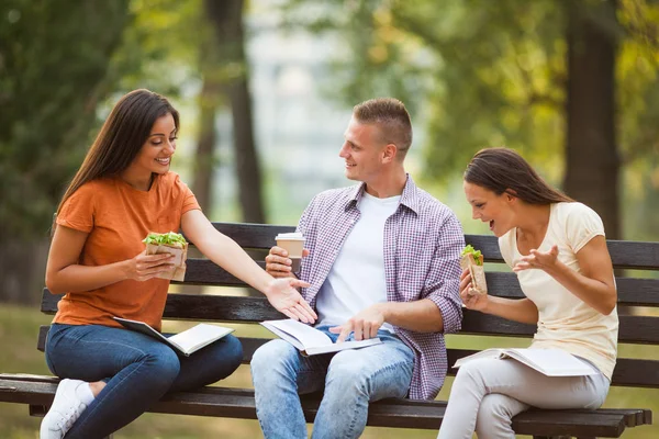 Studenti in parco — Foto Stock