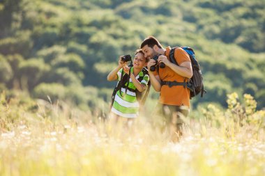Baba ve oğul doğada