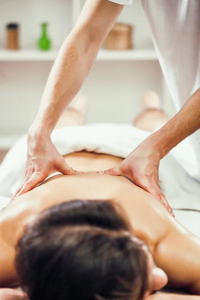 Young Man Having Massage Spa Treatment — Stock Photo, Image