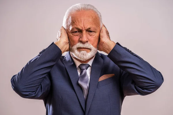 Retrato Empresário Sênior Cansado Frustrado — Fotografia de Stock