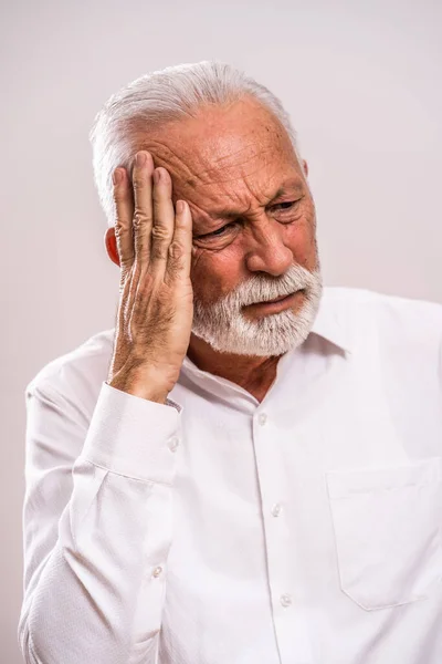 Portrait Depressed Preoccupied Senior Man — Stock Photo, Image