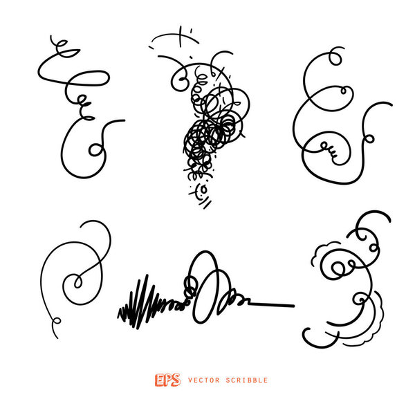Scribble line design art elements. May use as brush