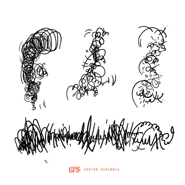 Scribble line design art elements. May use as brush