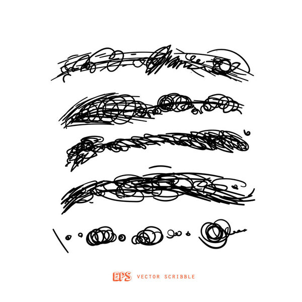 Scribble line design art elements. May use as brush