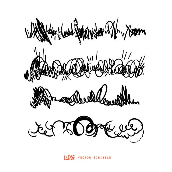 Scribble line design art elements. May use as brush