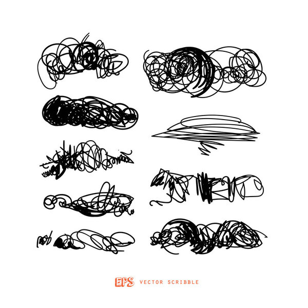 Scribble line design art elements. May use as brush