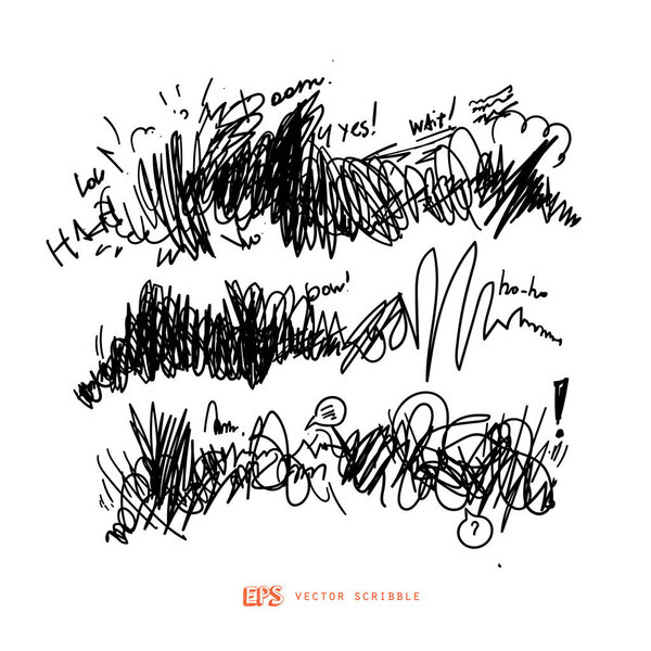 Scribble line design art elements. May use as brush