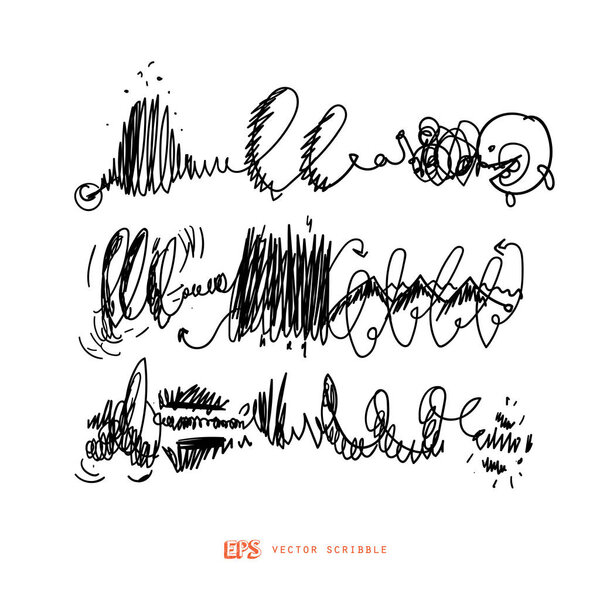 Scribble line design art elements. May use as brush