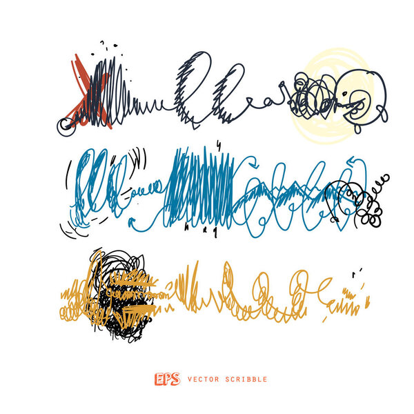 Scribble line design art elements. May use as brush